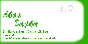 akos dajka business card